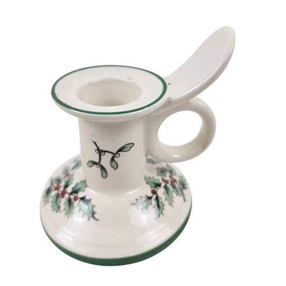 Spode Christmas Tree Candle Stick Holders Finger Loop England S2234-C Retired - Picture 3 of 8